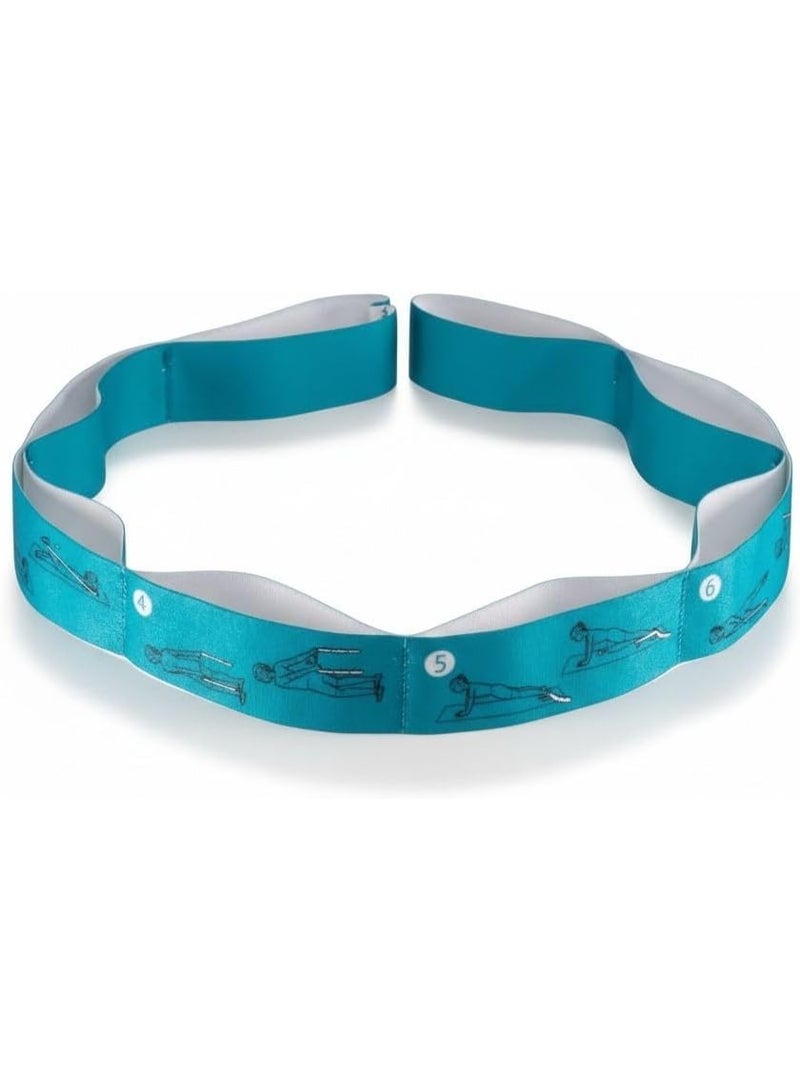 كيوشوب استيك يوجا للتمدد متعدد الحلقات – Yoga Stretch Strap بثماني حلقات لتمارين الإطالة والبيلاتس – حزام تمارين مرونة الجسم واللياقة - Image 1