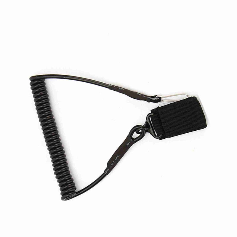 Adjustable Tactical Pistol Lanyard Sling Elastic Hand Belt Chain Secure Spring - Image 3