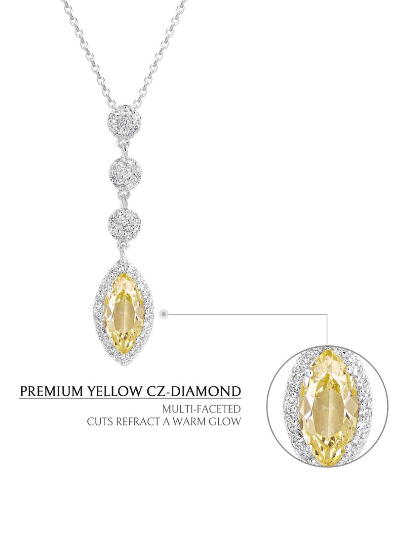 AWNL Golden Dawn Necklace for Women – Pendant with Yellow Zirconia Gemstone and Sterling Silver, Middle East Exclusive Collection  - Image 5