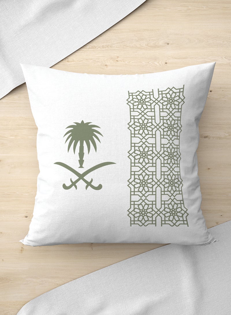 لوحة غطاء وسادة من البوليستر بتصميم السيفين والنخلة - Image 2