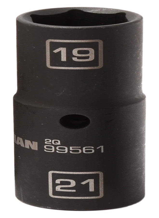 Steelman 1/2-Inch Drive 6-Point 19mm x 21mm Thin Wall Double Ended Impact Flip Socket, Durable Corrosion-Resistant Steel, Laser-Etched Callouts - Image 1