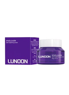 لونون Simply Purple Brightening Powder - يخفي البقع ، بدون حساسية - مسحوق تبييض معجون أسنان آمن للمينا للقهوة والشاي والطعام والنبيذ وبقع التبغ 15 جم 