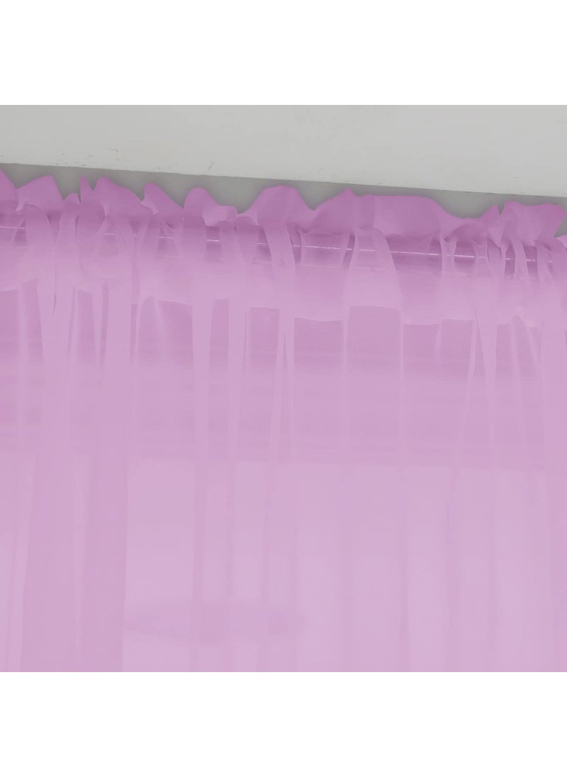 L&TEC Window Pink Sheer Curtains 108 Inches Long 2 Panels Sheer Curtain Basic Rod Pocket Panel for Bedroom Children Living Room Yard Kitchen (Pink  52"" W x 108"" L | 2 pcs)  - Image 3