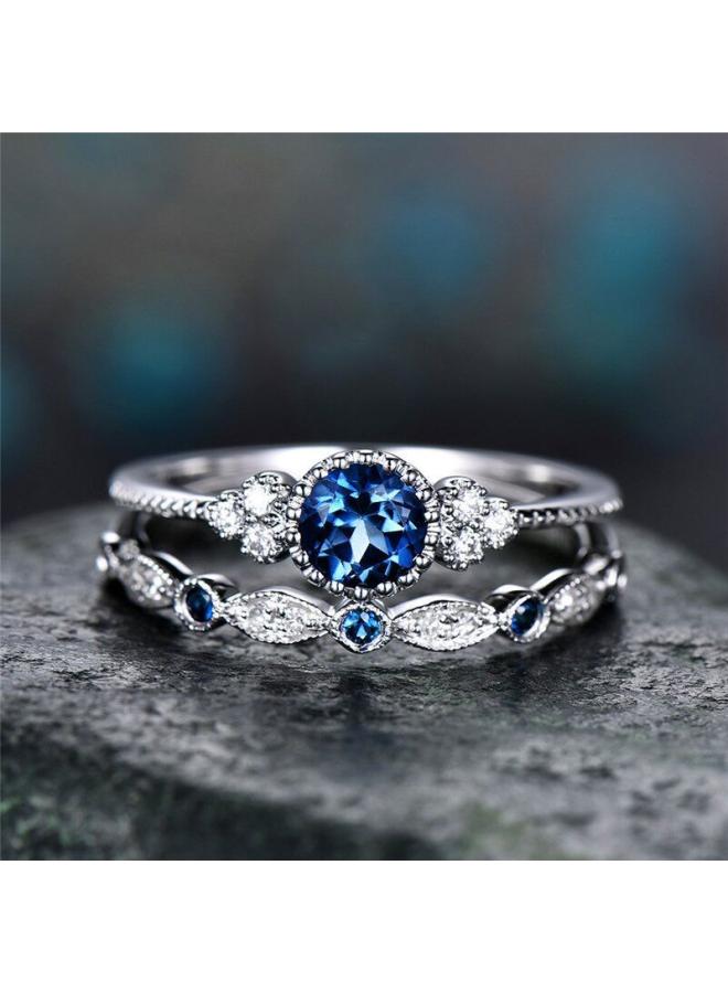 Cao Shi Europe And The United States New Fashion Joker Zircon Ladies Ring Copper Plated White K Micro Set Emerald Ring 