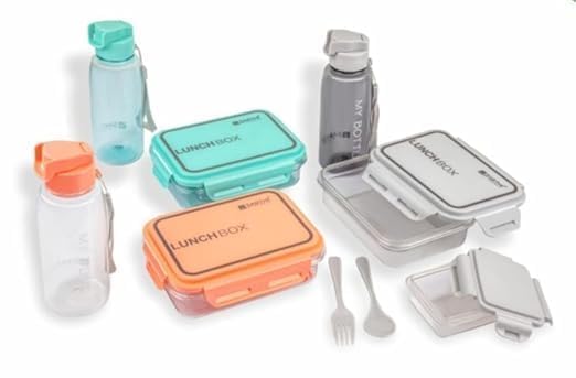 black sparrow Transparent Lunch Box with Water Bottle for Office for Men Women and Lunch Box for Women School Kids and Microwave Safe Leak Proof airtight Lunch - Image 1