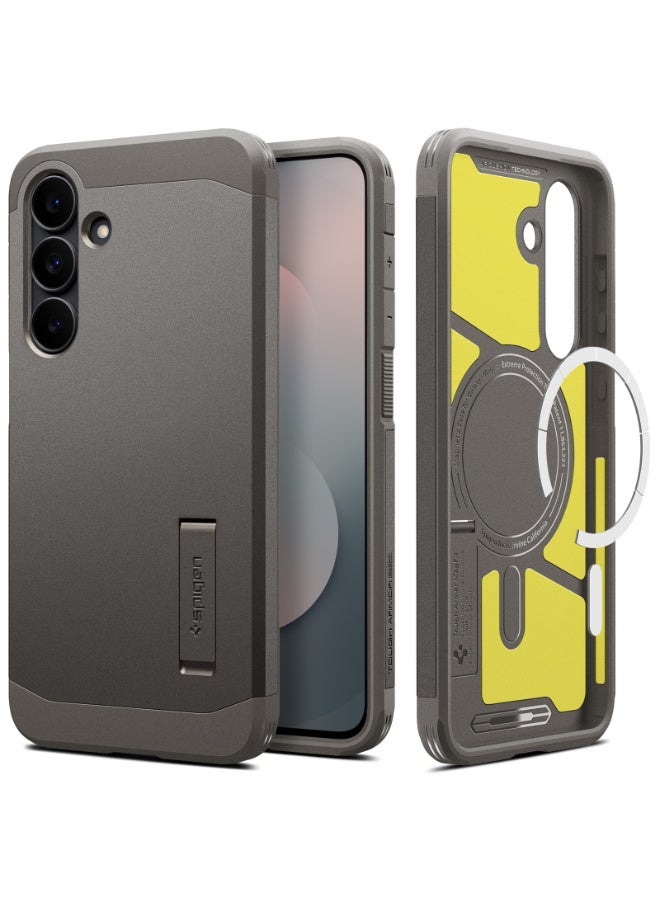 Spigen غطاء حماية Tough Armor MagFit AI لهاتف سامسونج جالاكسي S25 FE مع MagSafe (2025) - رمادي غامق - Image 1