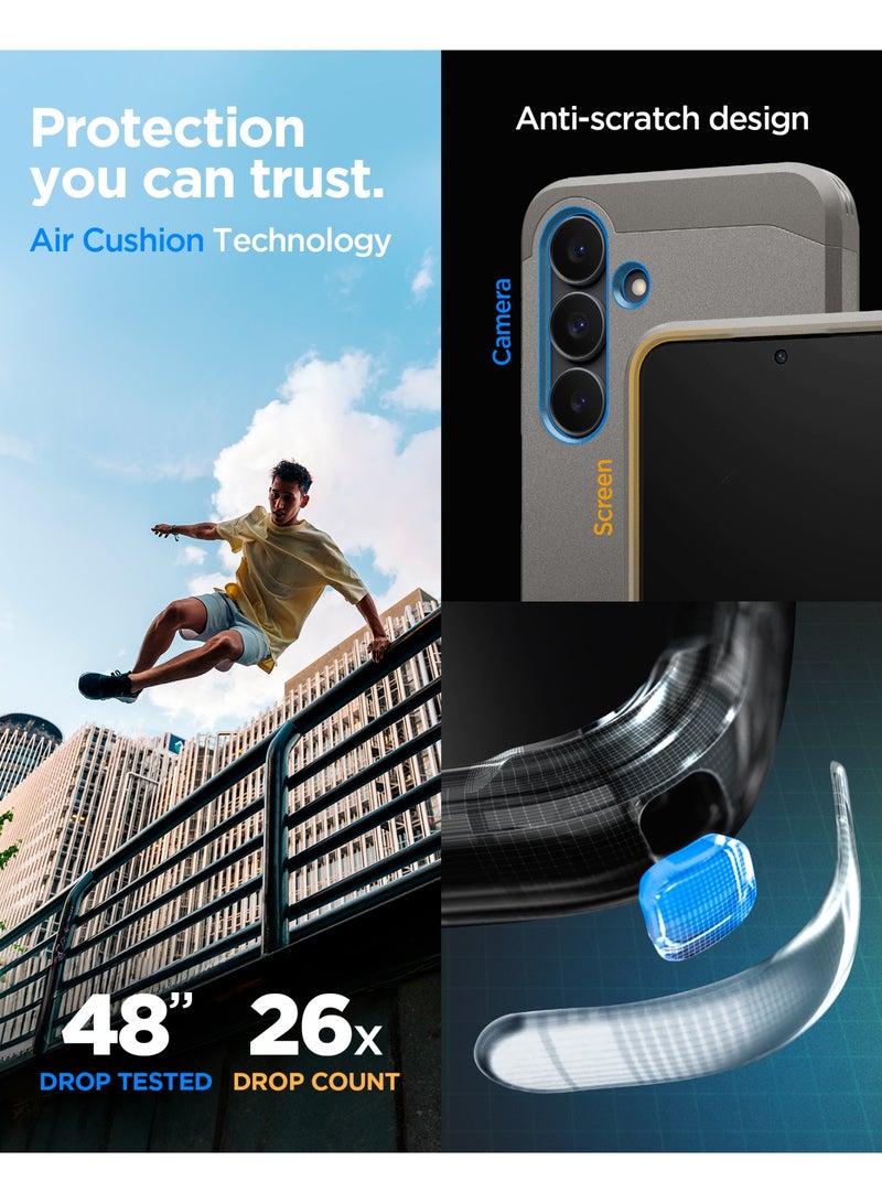 Spigen غطاء حماية Tough Armor MagFit AI لهاتف سامسونج جالاكسي S25 FE مع MagSafe (2025) - رمادي غامق - Image 4