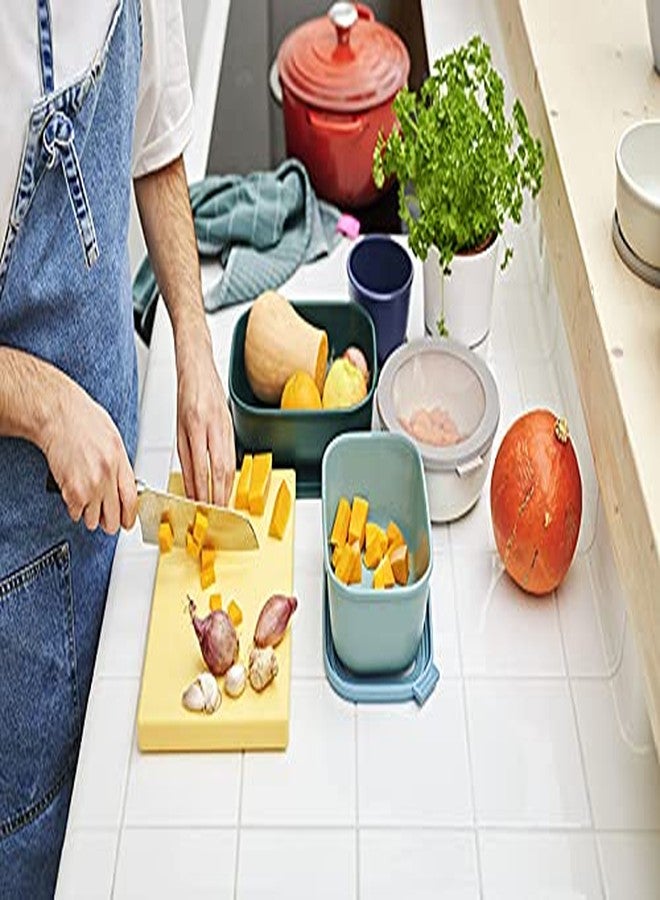 Mepal Cirqula 34oz/1,000ml Circular Rectangular Multi Food Storage & Serving Container with Transparent Lids | Perfect for Food Prep | Microwave & Dishwasher Safe | Vivid Blue | Made in Holland - Image 5