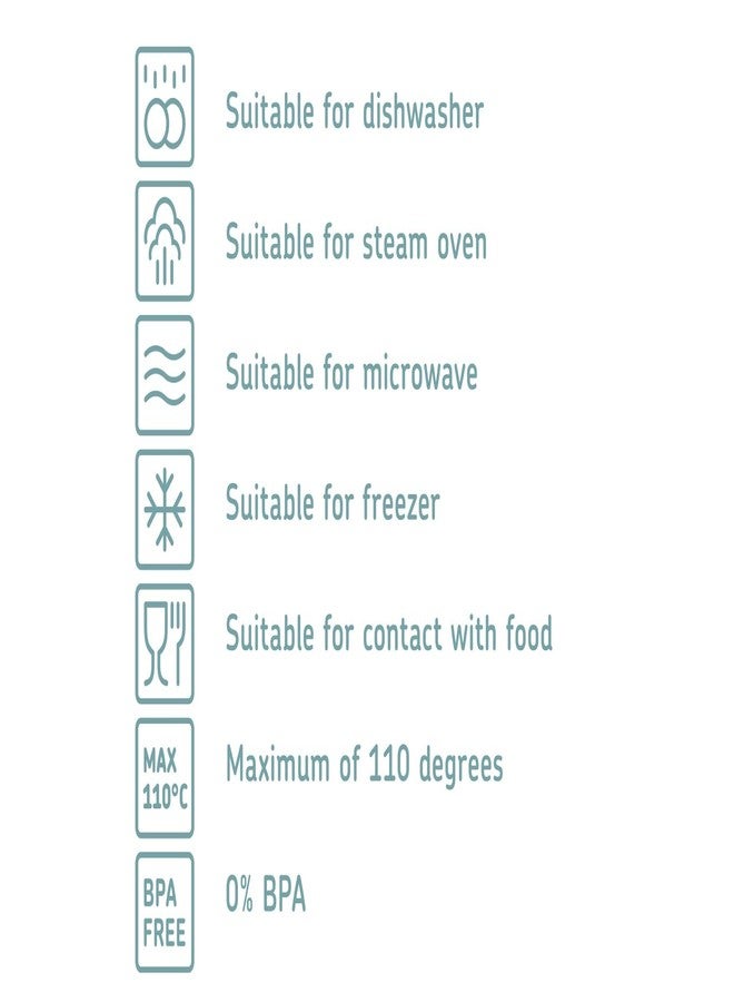 Mepal Cirqula 34oz/1,000ml Circular Rectangular Multi Food Storage & Serving Container with Transparent Lids | Perfect for Food Prep | Microwave & Dishwasher Safe | Vivid Blue | Made in Holland - Image 3