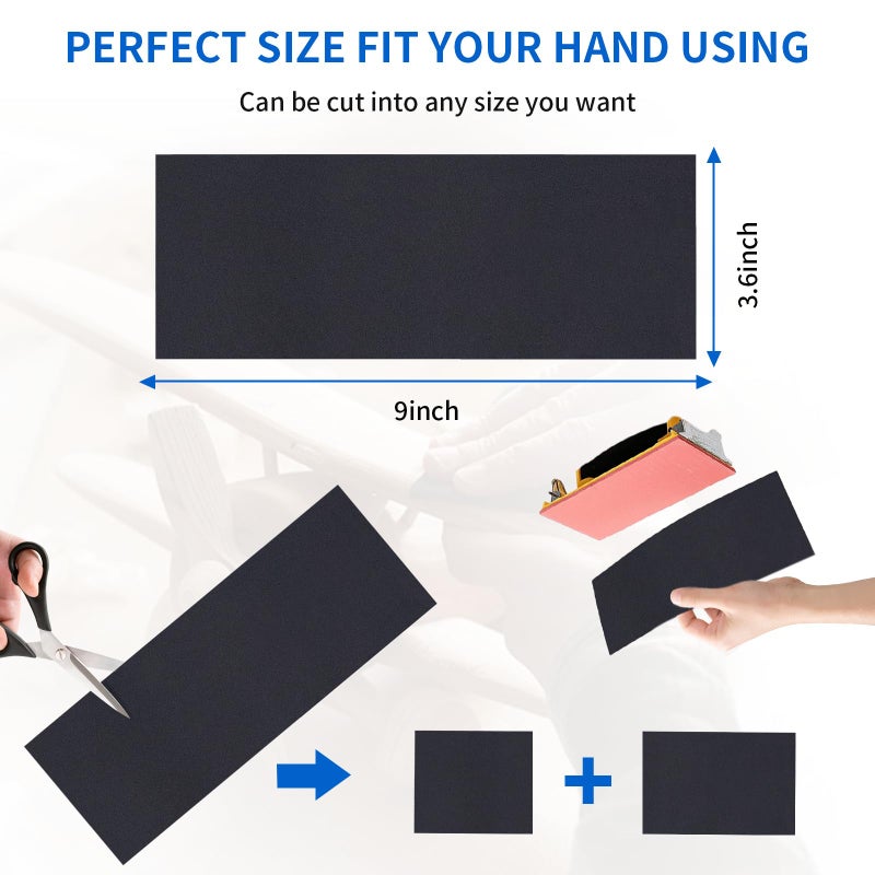 SenmaiTools Ultra Sandpaper Set, 400-3000/5000/7000/10000/20000 grit Sandpaper, Wet Dry Sand Paper 9 x 3.6 Inch for Wood Furniture Finishing, Metal Sanding and Automotive Polishing, 33Sheets - Image 2