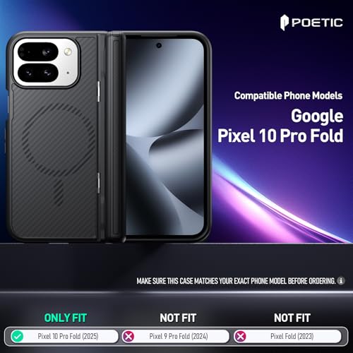 Poetic Revolution Flex Case for Google Pixel 10 Pro Fold Foldable KickstandHinge ProtectionMagSafe Compatible Shockproof Slim Pixel 10 Pro Fold Cover with BuiltinScreen Protector Black - Image 3