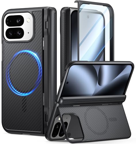 Poetic Revolution Flex Case for Google Pixel 10 Pro Fold Foldable KickstandHinge ProtectionMagSafe Compatible Shockproof Slim Pixel 10 Pro Fold Cover with BuiltinScreen Protector Black - Image 1