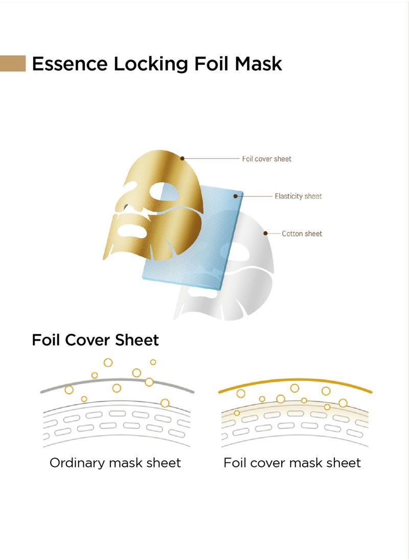 Banobagi Vita Cocktail Foil Mask Age Dual Function Face Mask Skincare Korean Sheet Mask Brightening & Anti-Wrinkle Boosts Elasticity & Firmness Pack of 3  - Image 5