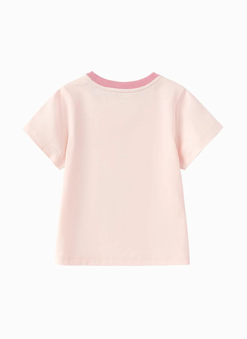 Balabala Pink Toddler Girls Round v-neck short-sleeved T-shirt for Women | Best Price UAE