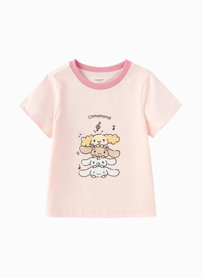 Balabala Toddler Girls Round neck short-sleeved T-shirt - Image 1
