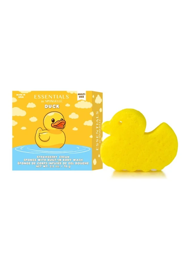 spongelle Essentials By Spongelle For Kids Strawberry Cream Duck Body Wash Infused Buffer 70 g (Multi Use)