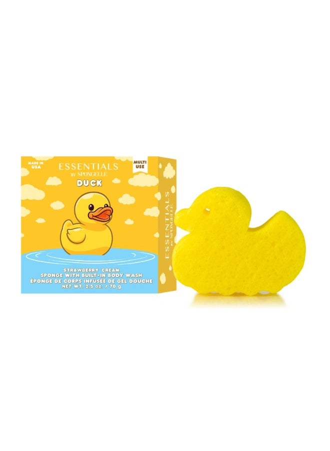 SPONGELLÉ Essentials By Spongelle Strawberry Cream Duck Body Wash Infused Buffer 70 g (Multi Use) - Image 2