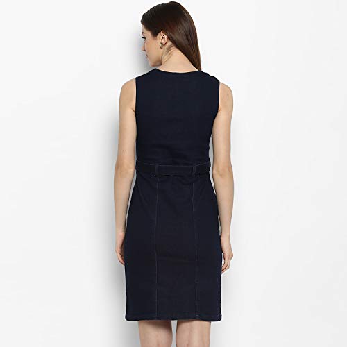 StyleStone Women's Knee Length Bodycon Dress (Blue_XL) - Image 3