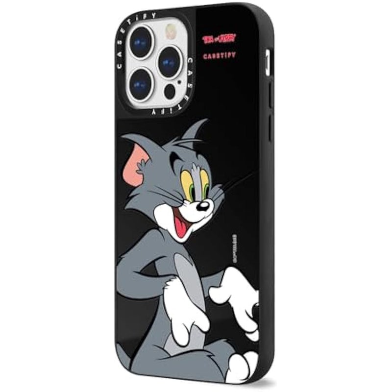 Casetify Mirror Case for iPhone 13 Pro 【Tom and Jerry Colab/Reflective / 4.9ft Drop Protection/Compatible with Magsafe】 - Tom Character - Black on Black - Image 5