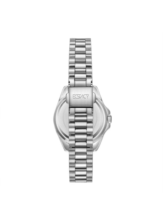 إكستاسي Women's Watch, Analog Display and Stainless Steel Strap - E24504-SBSMG, Silver