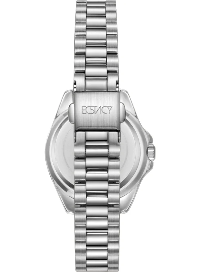 إكستاسي Women's Watch, Analog Display and Stainless Steel Strap - E24504-SBSMG, Silver