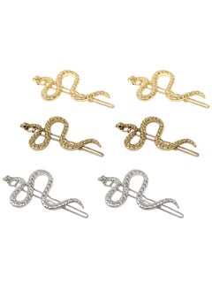 HONBAY Honbay 6PCS Alloy Snake Hair Clips Vintage Snake Pattern Hair Pins Decorative Hair Barrettes for Girls Women Ladies Hair Accessories 3 Color 