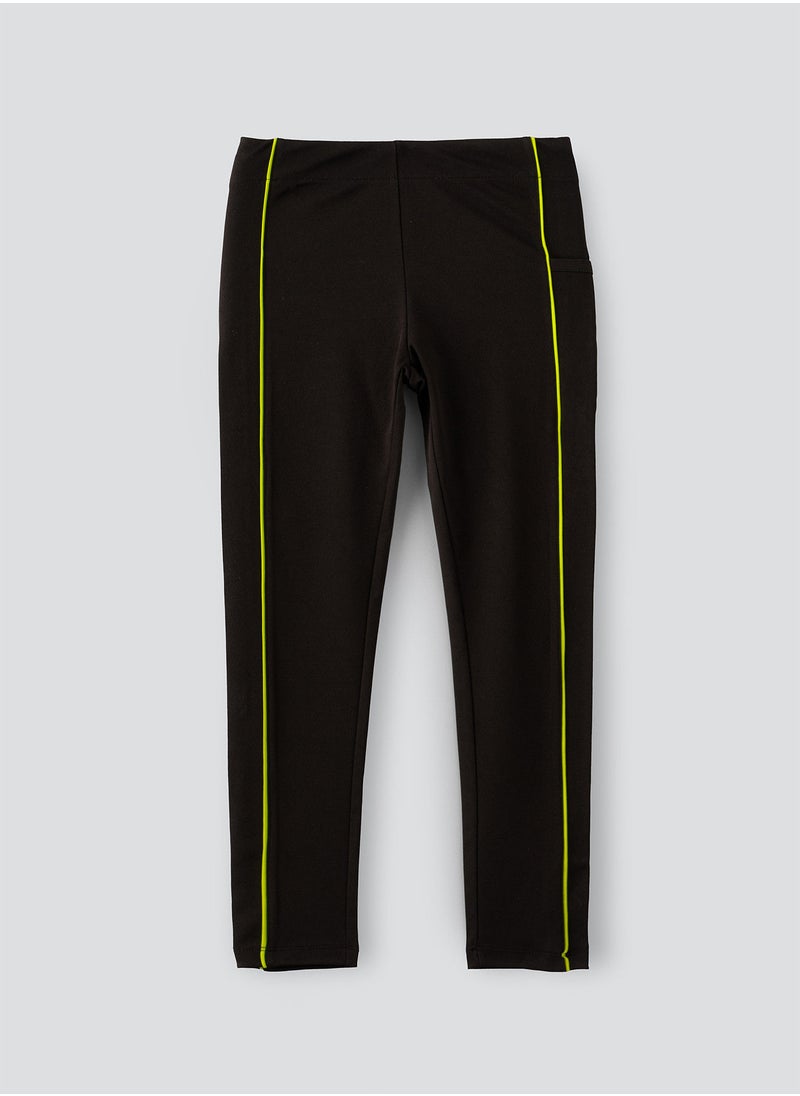 Jelliene Knit legging with aop panel at bottom  - Image 1