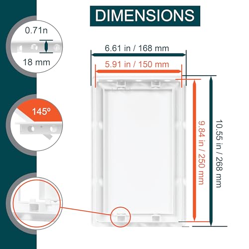 ECOPRO VENT 6" x 10" White Plastic Access Panel. Service Shaft Door Panel. Plumbing, Electricity, Heating, Alarm Wall Access Panel for Drywall. Bathroom Services Access Hole Cover. (6" x 10") - Image 2