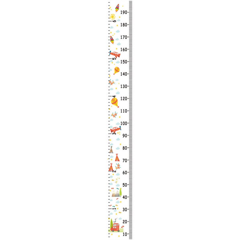 Wall Ruler Growth Chart Height Growth Chart Wood and Canvas Baby Growth Chart for Nurseries Bedrooms Wall Decor 

(Colorful Pattern/With Pine) - Image 1