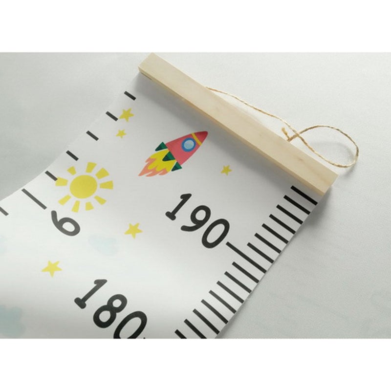 Wall Ruler Growth Chart Height Growth Chart Wood and Canvas Baby Growth Chart for Nurseries Bedrooms Wall Decor 

(Colorful Pattern/With Pine) - Image 5