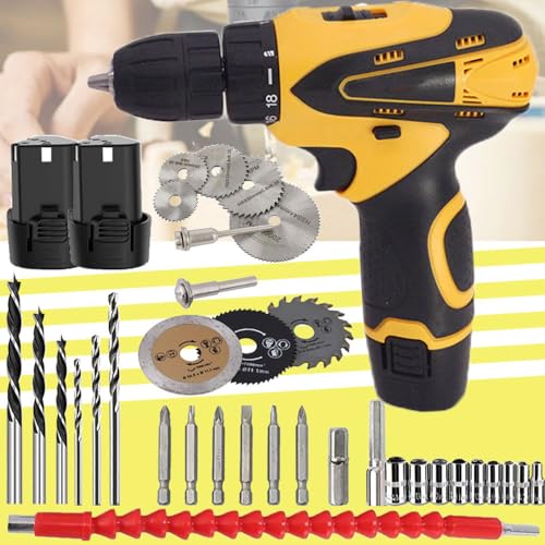 Galaxe Cordless 12V brush center cordless drill machine power drills electric wood drill machine with 9pcs HSS Circular Saw Blade/Cutting Discs (GLX12V9CD5, 37pcs tool kit) - Image 1