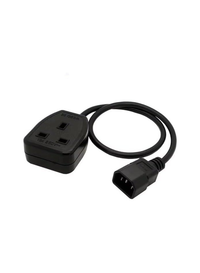 erorex C14 Male Plug to UK PDU/UPS Power Extension Cable,Quality UPS Power Cable IEC320 C14 Male Plug to UK 13A Female Socket, Connect C13 Adapter Lead Cord for PDU UPS 13A 250V (0.50 meter) - Image 1