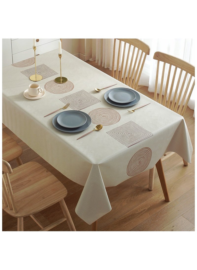 Oilproof Tablecloth Nordic Plaid Pvc Tablecloth Household  Waterproof Ins Rectangular Print Minimalist 55*70Inch Tablecloth