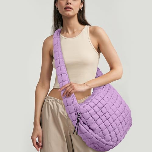 Juoxeepy Quilted Tote Bag Large Quilted Carryall Puffer Shoulder Bag Lightweight Puffy Padding Hobo Bags Puffy Bags - Image 3
