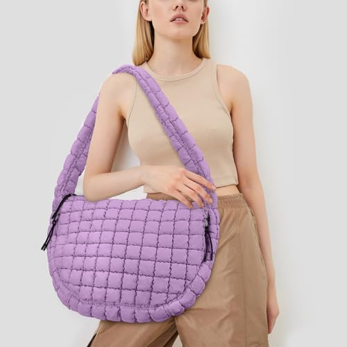 Juoxeepy Quilted Tote Bag Large Quilted Carryall Puffer Shoulder Bag Lightweight Puffy Padding Hobo Bags Puffy Bags - Image 2
