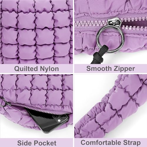 Juoxeepy Quilted Tote Bag Large Quilted Carryall Puffer Shoulder Bag Lightweight Puffy Padding Hobo Bags Puffy Bags - Image 5