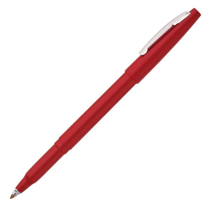Pentel Rolling Writer Stick Roller Ball Pen, Medium Point, 0.40 mm, Red Barrel, Red Ink 12-Count (R100-B) - Image 5