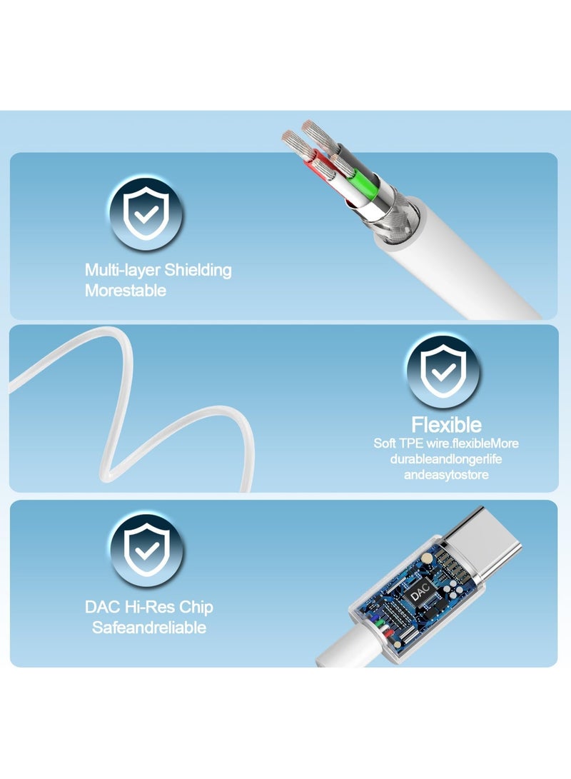caijin USB-C Earphones: Lossless audio quality and full compatibility; suitable for Huawei, Xiaomi, and Apple devices with a USB-C port - Image 5