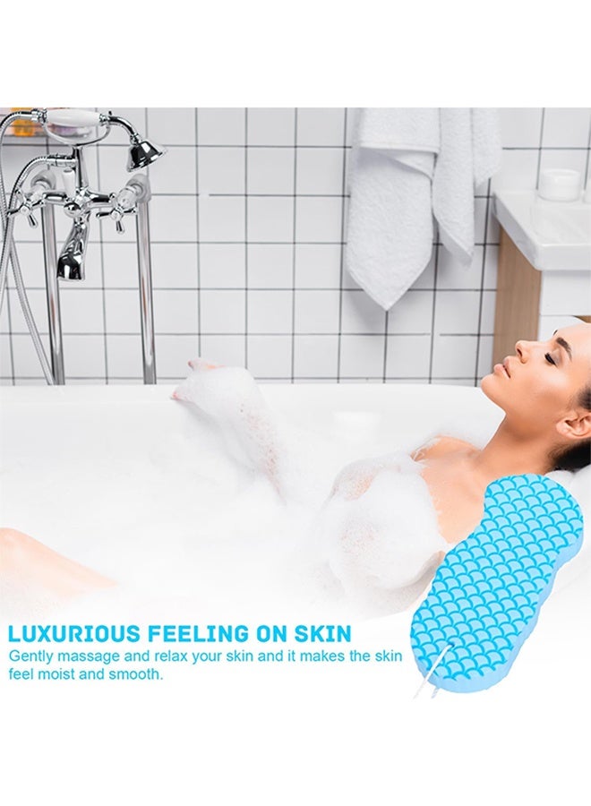 4 Pieces of Magical Exfoliating Bath Sponge, 3D Super Soft Exfoliating, Skin-Friendly, Reusable, Suitable for Adults, Children and Pregnant Women. (Pink+blue+grey+white) - Image 2