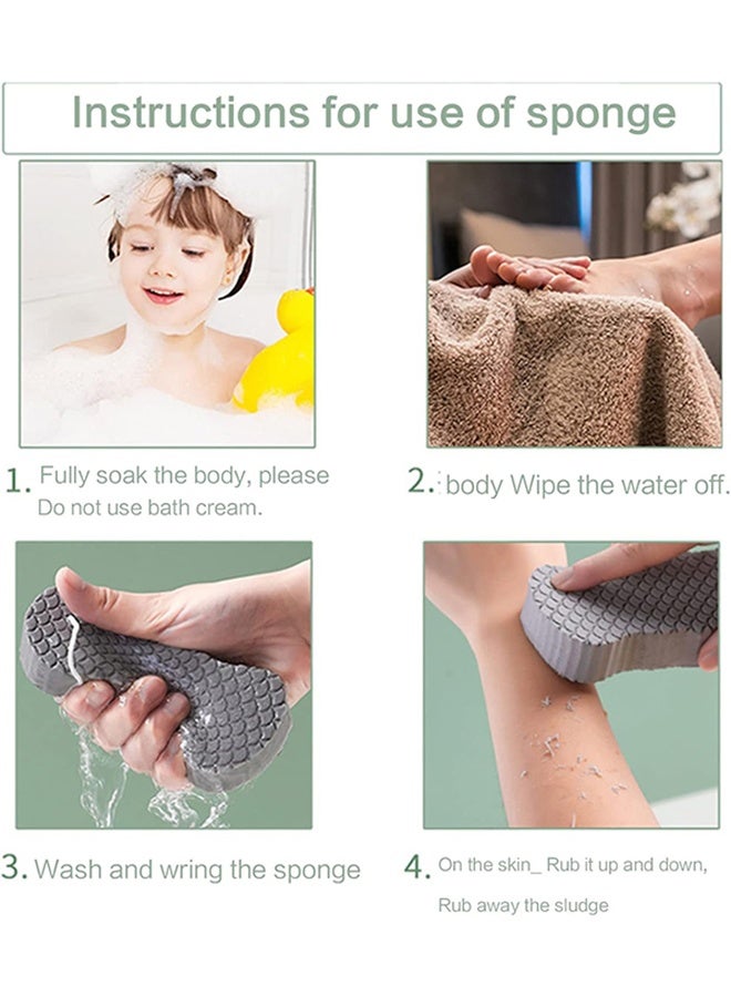 4 Pieces of Magical Exfoliating Bath Sponge, 3D Super Soft Exfoliating, Skin-Friendly, Reusable, Suitable for Adults, Children and Pregnant Women. (Pink+blue+grey+white) - Image 3