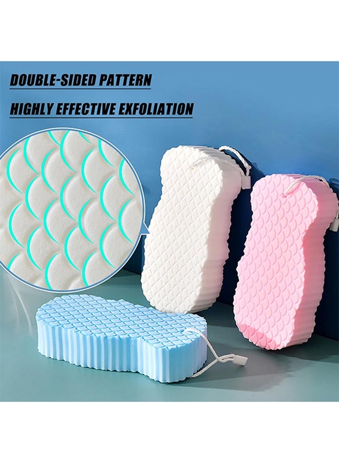 4 Pieces of Magical Exfoliating Bath Sponge, 3D Super Soft Exfoliating, Skin-Friendly, Reusable, Suitable for Adults, Children and Pregnant Women. (Pink+blue+grey+white) - Image 4