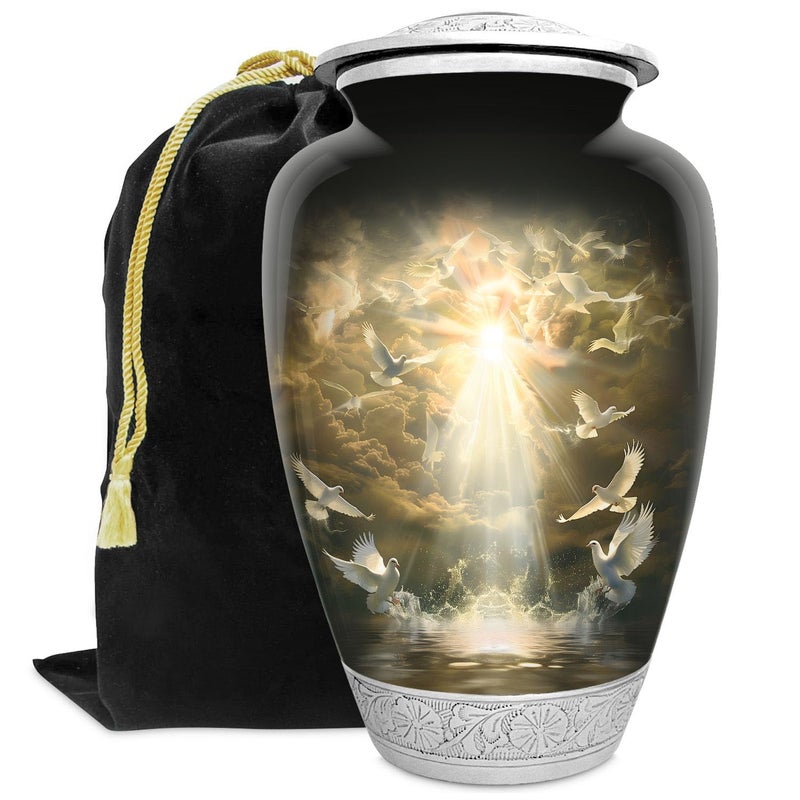 Double Trouble Inc Doves Urn for Human Ashes Large Handcrafted Funeral Memorial Decorative Cremation Urn for Women and Men - Image 2