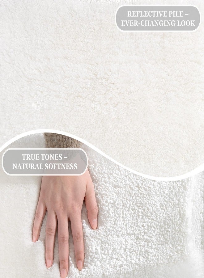 RORA White Bathroom Rugs Mat Ultra Absorbent Non-Slip Bath Mat, Plush Luxury Quick Dry Bath Rugs for Floor, Shower, Tub 18" x 24" - Image 3