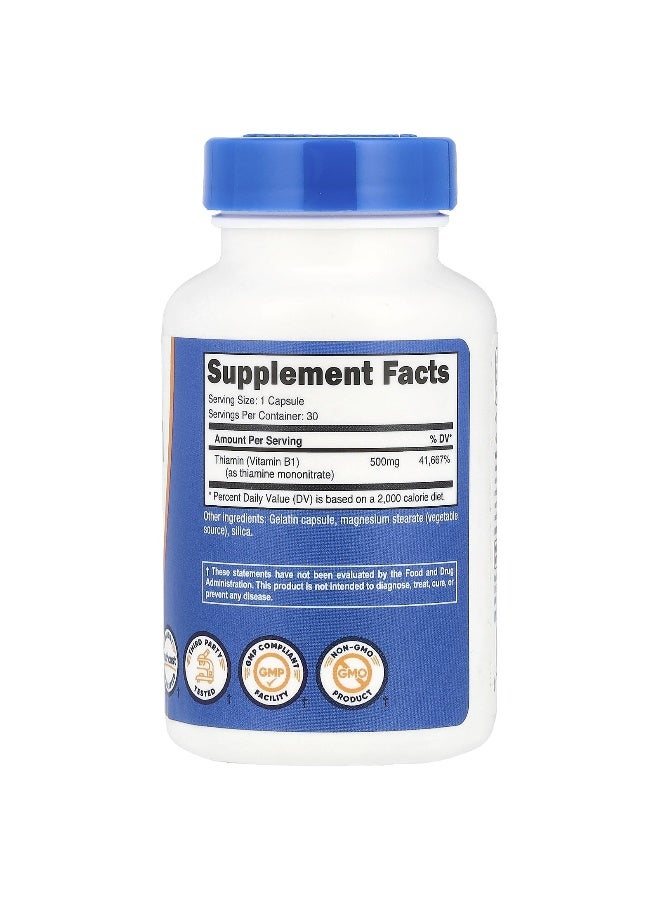 Nutricost, Vitamin B1, 500 mg , 30 Capsules - Image 2