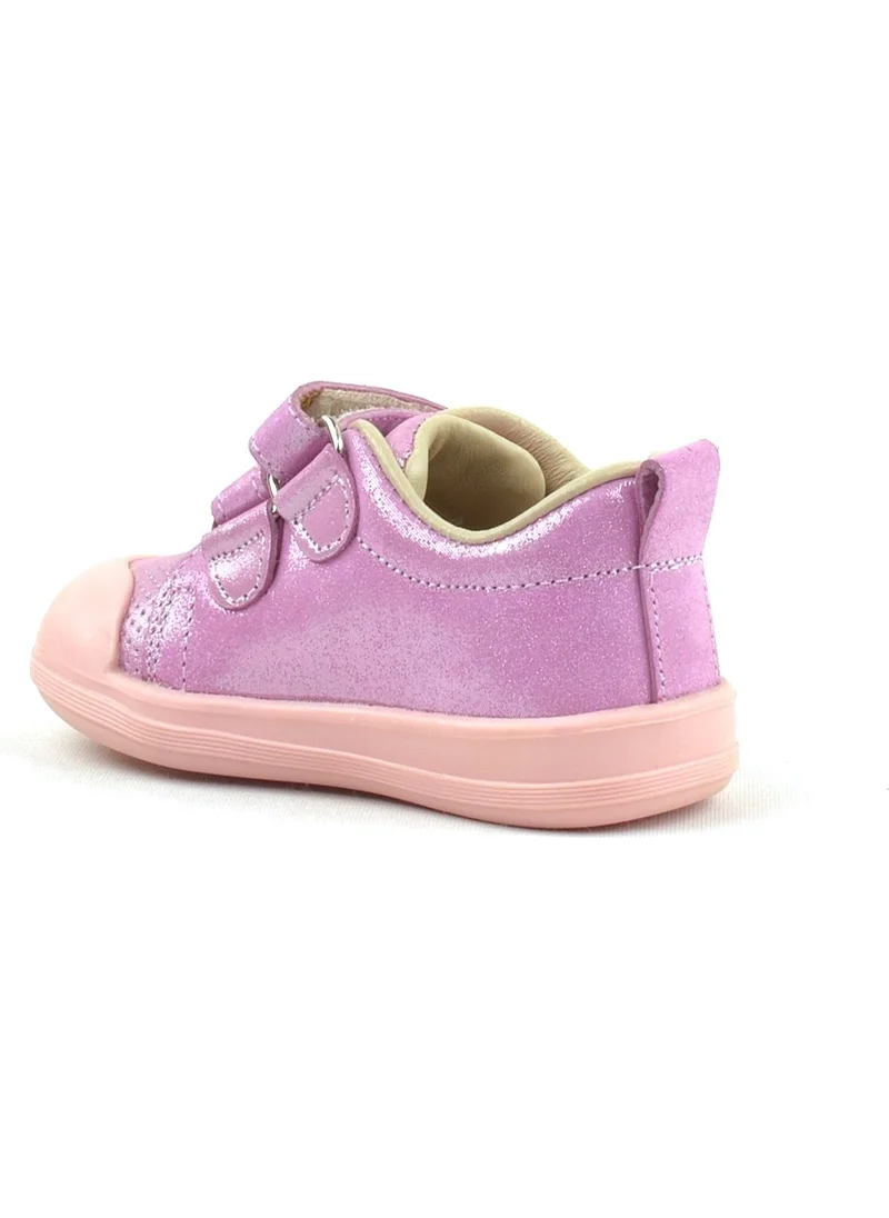 Rakerplus Leather Pink Sparkly Anatomical Baby Sneakers