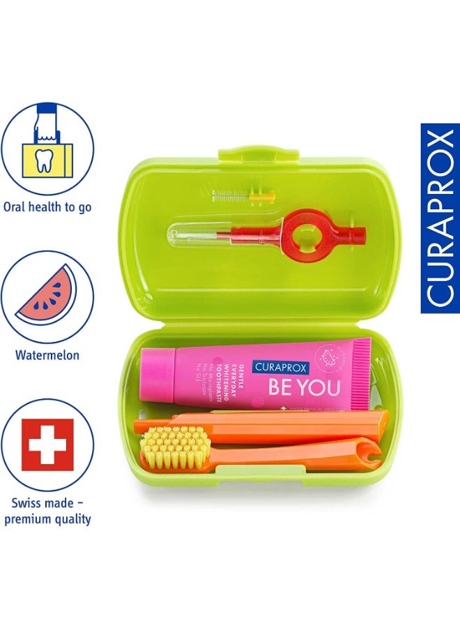 CURAPROX Travel-Set Green. Set includes Travel Toothbrush CS 5460, 10ml Be You Toothpaste, Interdental Brush CPS prime 07, CPS prime 09. - Image 2
