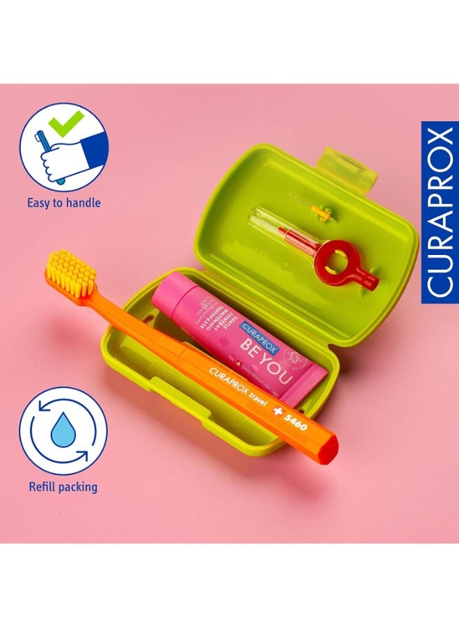 CURAPROX Travel-Set Green. Set includes Travel Toothbrush CS 5460, 10ml Be You Toothpaste, Interdental Brush CPS prime 07, CPS prime 09. - Image 4