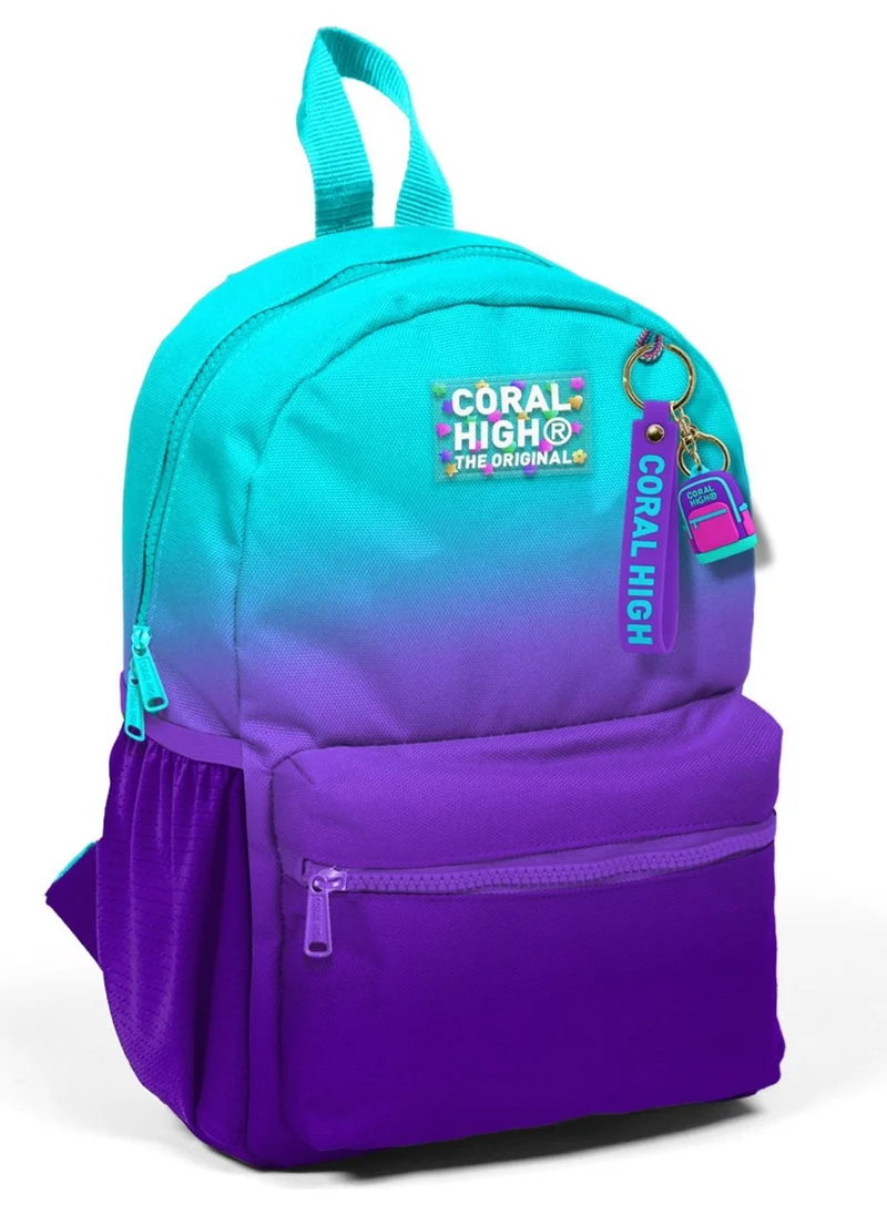 CORAL HIGH Mini Nest Backpack Turquoise Purple Color Transitional Two Compartments 23563