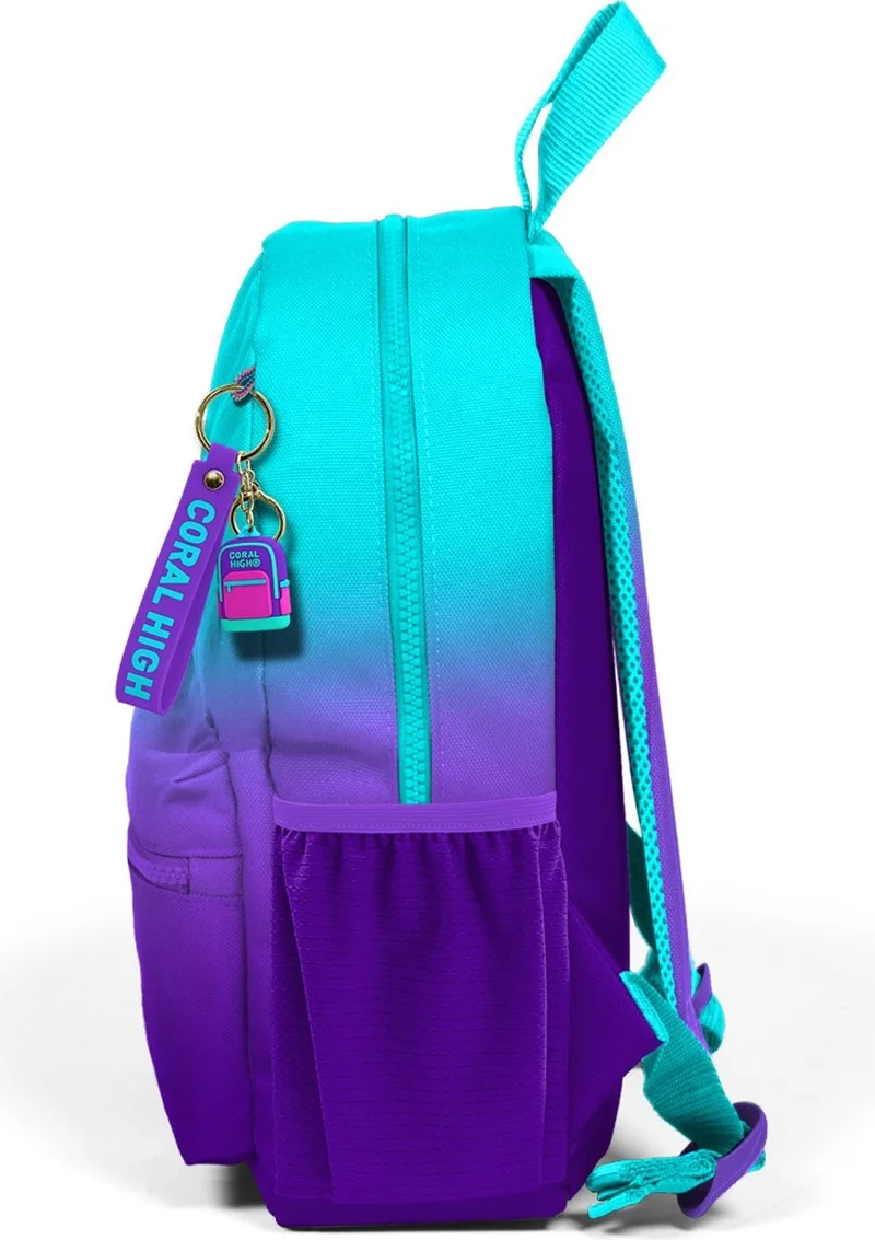 CORAL HIGH Mini Nest Backpack Turquoise Purple Color Transitional Two Compartments 23563