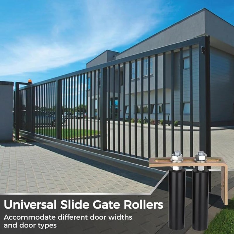 Heavy Duty Sliding Gate Roller Kit Adjustable Guide With L Bracket For Smooth Rolling Door System - Image 4